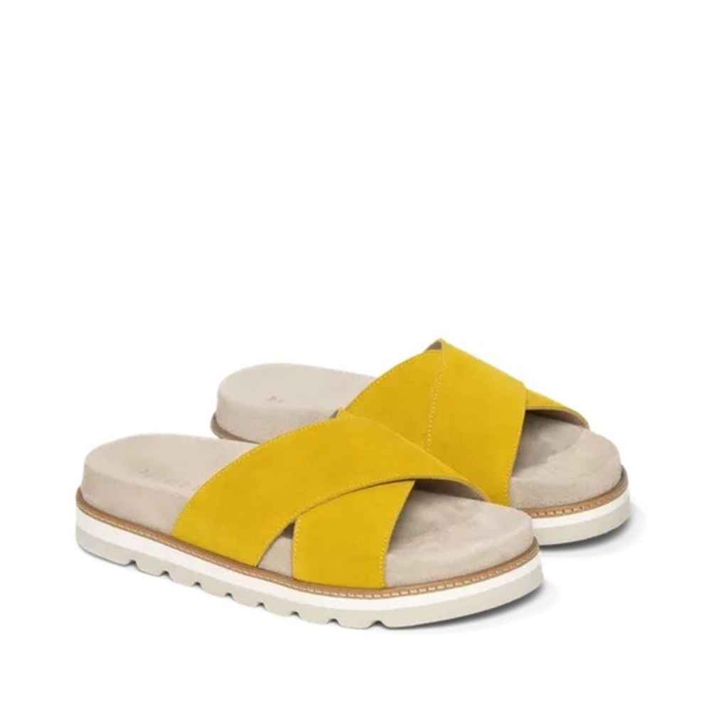 M. Gemi The Pamela Criss Cross Suede Leather Strap Wedge Sandal